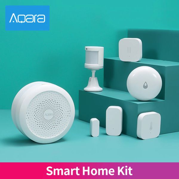 Control Aqara Smart Home Kit Zigbee Hub Interruptor inalámbrico Humedad humana Sensor de agua Sensores de puerta Control remoto trabajo mi aplicación para hogares