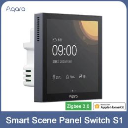 Contrôle AQARA Smart Scene Pannel Switch S1 Zigbee 3.0 3,95 pouces application à écran tactile Siri Contrôle de contrôle vocal Application HomeKit pour Smart Home