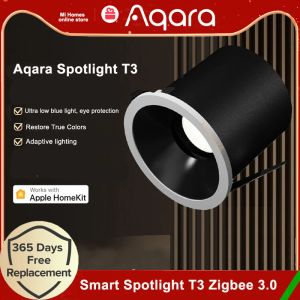 Contrôle Aqara Smart Spotlight T3 Zigbee 3.0 Downlight Semballage Round Light 6W Angle de faisceau 15 ° 24 ° 36 ° 80 ° Éclairage adaptatif Semballage HomeKit