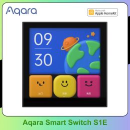 Contrôle Aqara Smart Switch S1E contrôle tactile 4 pouces pleine LED minuterie calendrier statistiques de puissance scène réglage à distance pour Homekit Aqara APP