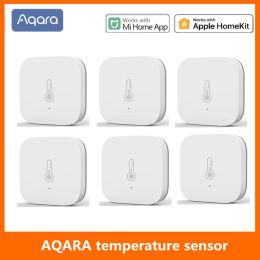 Control Aqara Sensor de temperatura inteligente Humedad Ambiente Control del sensor de presión de aire a través de la aplicación Xiaomi mijia Mi home Conexión Zigbee