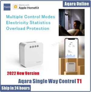 Contrôle AQARA T1 Module de commande unique Contrôleur de relais sans fil 1 canaux fonctionnent pour la protection contre la surcharge Homekit Statist de l'électricité