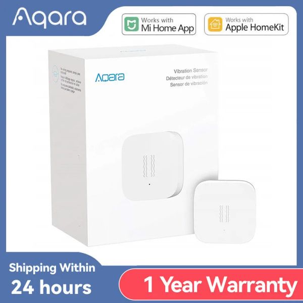 Contrôle Aqara Capteur de vibrations Zigbee Mini détecteur de bris de verre sans fil pour système d'alarme et domotique intelligente Apple HomeKit