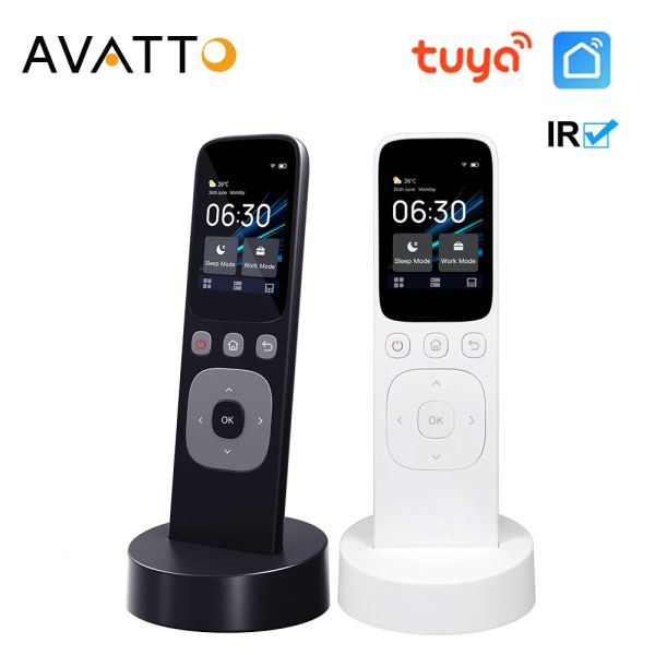 Contrôle Avatto Smart Home Handheld Control Center Panneau avec écran tactile sans fil à distance IR intégré pour les lumières TV Air climatiseur