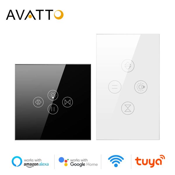 Contrôle Avatto Tuya Smart Life Wifi WiFi Roun-Shutter Curtain Curtor Switch pour les stores motorisés électriques Travaille pour Alexa, Google Home, Alice