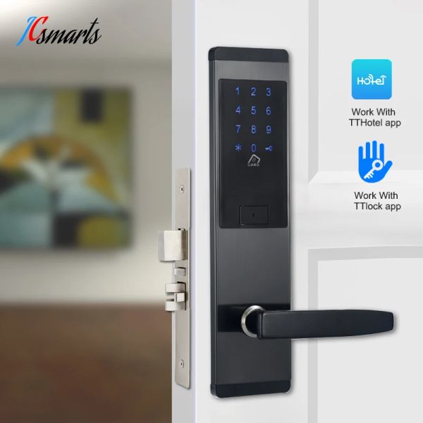 Contrôle de la couleur noire JCBL620 verrouillage de porte numérique Smart Electronic Bluetooth App Intelligent Combination Lock Support NFC Card Gate House