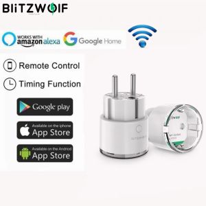 Control Blitzwolf BWSHP6 PRO 15A 3450W WIFI Smart Smart Wireless Power Socket Outlet Energy Monitoreo No hay control remoto de la aplicación HUB