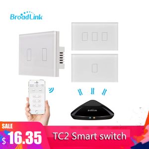 Contrôle BroadLink TC2 1/2/3Gang 433MHz Connexion Mur Panneau tactile Éclairage Remote Contrôle des États-Unis Standard pour Smart Home System 2019New