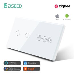 Control Bseed Zigbee Smart Touch Switch for Roller Shutter Electric Blinds Intelligent Light Switches Support Tuya Smart Life Alexa App