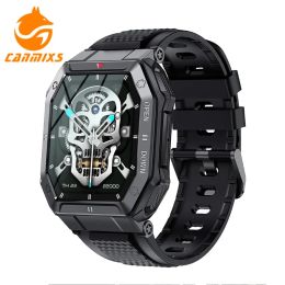 Controle canmixs K55 Military Smart Watch Men 1.85inch 2022 Bluetooth Call 350MAH 24H Healthy Monitor Outdoor IP68 Waterdichte smartwatch