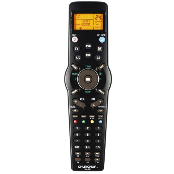 Control Chunghop RM991 Control remoto universal inteligente Control remoto de aprendizaje multifuncional para TV/TXT, CD de DVD, VCR, SAT/Cable y A/C