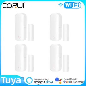 Controleer Corui Tuya WiFi Door Magnetische Sensor Deur Deur Detector Smart Home Beveiligingsbescherming Alarmen Systeem Ondersteuning Alexa Google Home