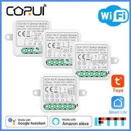 Controle Corui Tuya Wifi Mini Smart Energy Monitor Switch Module 10A Timer Wireless Switch Smart Home Work met Alexa Google Home Yandex