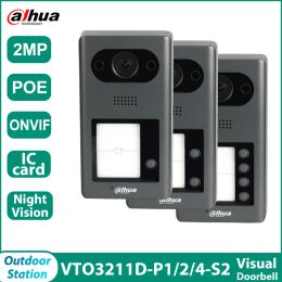 Control Dahua VTO3211DP1/2/4S2 1/2/4Button 1080p Video Smart Outdoor Doorbell IC Card Unlock Night Vision Intercoms voor het appartement