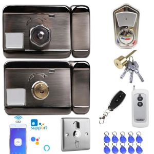 Besturing DC Exit Switch Electronic Door Gate Lock Elektrische magnetische Smart Lock Access Control System of telefoon Ewelink -app Remote ontgrendel