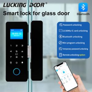 Contrôle Electronic Digital Lock Empreinte Glass Glass Door Lock Bluetooth HAHALOCK APPRESSE CODE PASS