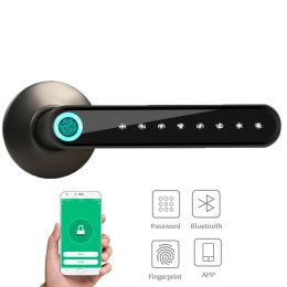 Contrôle Electronic Lock Bluetooth Handless sans clé Digital Smart Door Lock Empreinte digitale / mot de passe / App 3 façons déverrouiller rapidement iOS Android