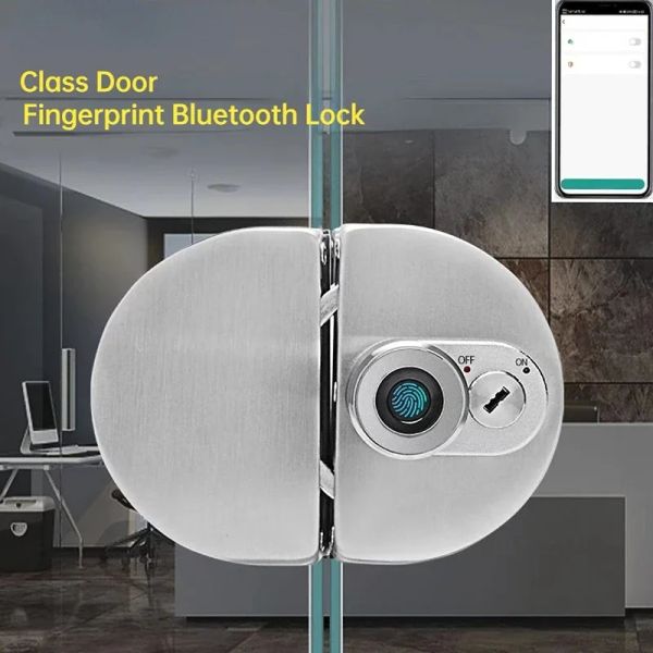 Contrôle Electronic Smart Door Lock 304 Portes coulissantes en acier inoxydable serrure de porte en verre d'empreinte digitale de porte double pour le bureau à domicile