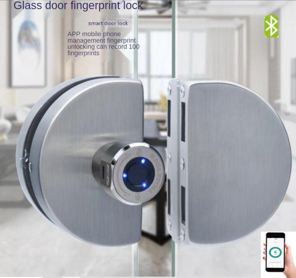 Contrôle Electronic Smart Entry Empreinte verrouillage en verre d'empreinte de la seule porte Bluetooth à double porte Contrôle de l'application pour le bureau à domicile