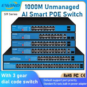 Contrôle Ewind Gigabit Poe Switch 16/24/48 PORTS FULL GIGABIT Ethernet Switch 10/100 / 1000MBP