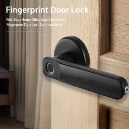 Contrôle l'empreinte digitale verrouillage de la porte Handle Lock de mot de passe Lock application Smart Electric Biométrique Entrée avec 2 touches adaptées à l'hôtel Family Apartment