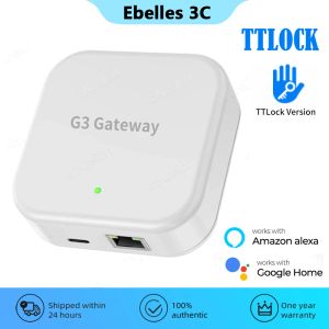 Contrôle G3 Wired Gateway Hub Ttlock App Smart Door Lock Bridge Bluetooth to WiFi Remote Unlock Converter Converter Voice Contrôle pour Alexa Google