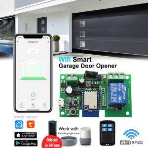 Contrôle de la porte de porte de garage ouvreur WiFi Tuya SmartLife App Controly Controller Smart on Off Interrupteur 1/2/4 CH Relay Module pour Alexa