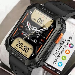 Controle Gejian 2.01 Outdoor Military Smart Watch Men's Bluetooth Call Smart Watch geschikt voor Xiaomi Android IOS IP67 Waterdichte fitnes