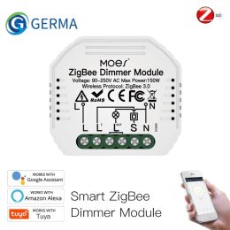 Contrôle GERMA Mini bricolage Tuya ZigBee 3.0 Module de commutateur de variateur intelligent Hub requis application Smart Life Alexa Google Home commande vocale 1/2 voies