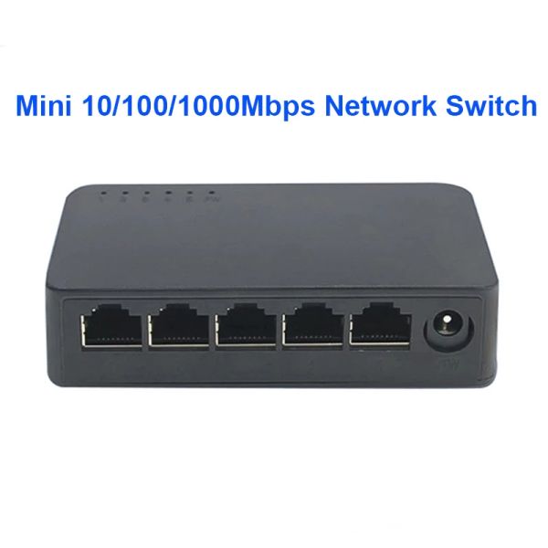 Contrôle Gigabit Network Switch Mini Desktop 5ports commutateur Ethernet 1000 Mbps High Performance Smart Switcher RJ45 Hub Internet Injecteur