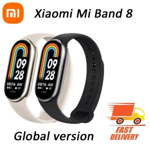 Contrôle Version mondiale Xiaomi Mi Band 8 Surveillance de la fréquence cardiaque et de l'oxygène dans le sang Écran tactile AMOLED 1,62