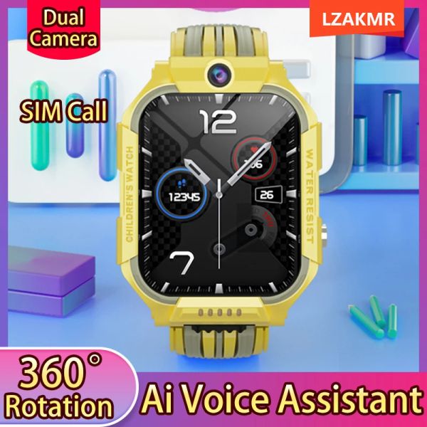 Control GS35 360 ° Rotación Smart Watch Dual Camera Sim Llamada 4G Net ID de cara Android Monitoreo de voz remota Reloj Smart Watch Children