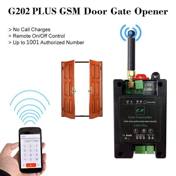 Control de la puerta de la puerta GSM Abreador remoto de encendido/apagado Interruptor de retransmisión de control remoto Acceso a la puerta de acceso inalámbrico Puerta inalámbrica por comando gratuito de llamadas SMS