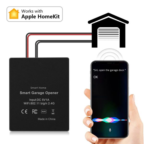 Control HomeKit Smart Garage Door Opener Wifi Smart Switch Siri Voice Control Interruptor Trabajo con Apple Home Kit Tiempo de control remoto