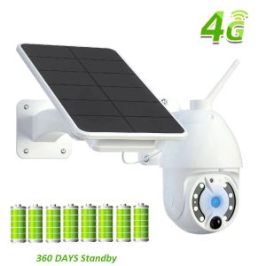 Controle Hontusec 4g Sim-kaart Solar Ptz Ip-camera 4mp Bewegingsdetectie Pir Solar Wifi Camera Buiten Tweeweg Audio Kleur Nachtzicht