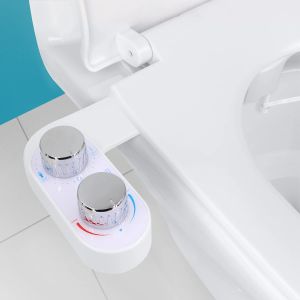 Control Inodoro frío/caliente Bidé Accesorio para asiento de inodoro Boquilla doble Entrada de agua de latón 3 modos Bidé Inodoro Rociador de agua Ducha higiénica