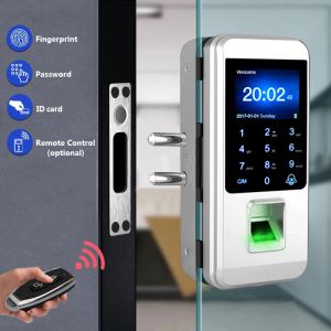 Contrôle Hot Smart Home Home Biométrique Empreinte verrouille de porte en verre Bureau Bureau de la carte à carte Smart Verrouillage de porte digitale Berque de porte d'empreinte avec la fréquentation du temps