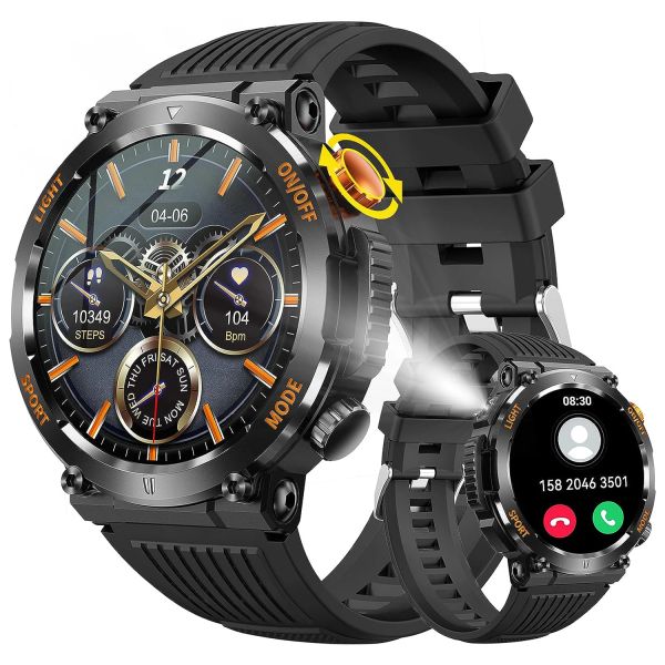 Control HT17 Reloj inteligente militar para hombres con una linterna LED 1.46 