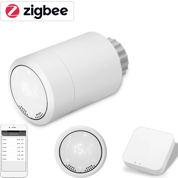 Contrôle HY367RT Zigbee 3.0 Smart Life TRV Radiateur thermostatique ACTUATEUR PROGRAMMABLE THERMOSTAT VALVE CONTRÔLEUR DE TEMPERTURE ALEXA