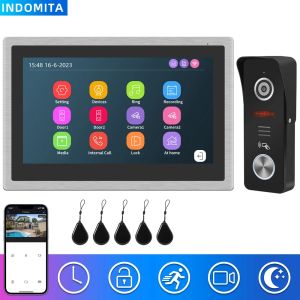 Contrôle Indomita Tuya Smart Home Interphone System, WiFi Video Door Phone Camera, Fonctionne Alexa, écran tactile LCD Affichage, déverrouillage de porte RFID