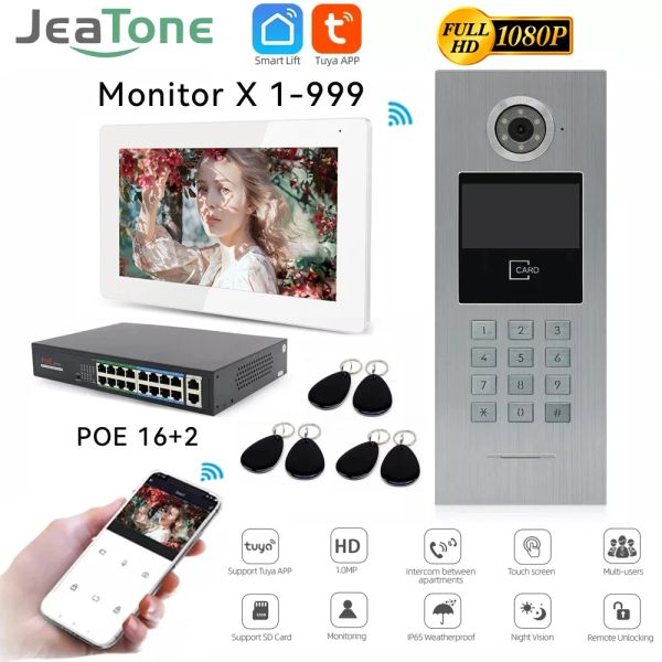 Contrôle JEATONE HOME SMART TUYA 7INCH IP WIFI 1080FHD VIDÉO INTERCOM Monitor Porte PORT