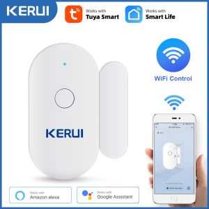 Contrôle Kerui Tuya Smart Home WiFi WiFi Door Capteur Fenêtre d'alarme ouverte Détecteurs fermés Interrupteur magnétique Alerte Car Garden Système de sécurité