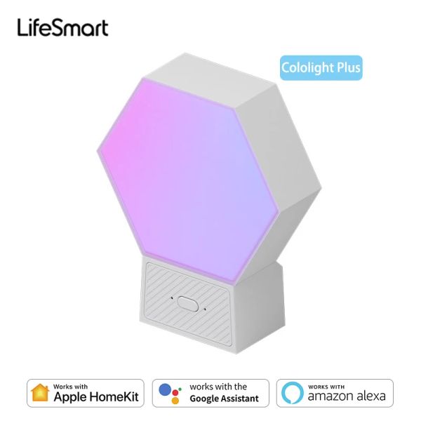 Contrôlez les panneaux lumineux LED intelligents LifeSmart Cololight Plus, 16 millions de couleurs RVB, la lumière quantique DIY, fonctionne avec Apple HomeKit Google Alexa.