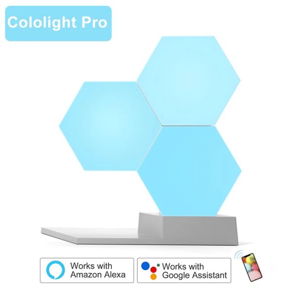 Contrôle Lifesmart Cololight Pro Smart LED Quantum Light Splicing RGB Atmosphère Lampe 16 millions de couleurs Lien de couleur Google Assistant Alexa