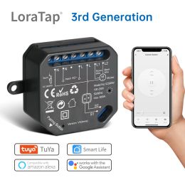 Control Loratap Tuya Smart Wifi Curtain Switch Relay Module for Roller Shutter Window Blinds Google Home Alexa Voice Control New Version