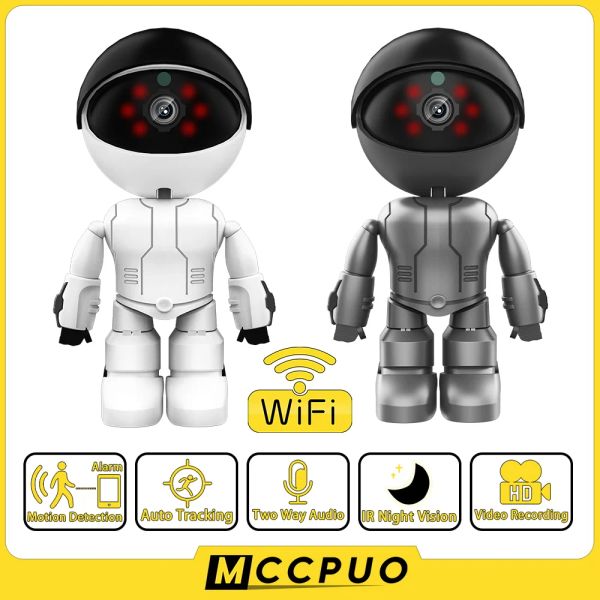 Control MCCPUO 5MP Robot PTZ Cámara IP IP Cámaras de vigilancia interior con WiFi Smart Home Ai Human Detect Wireless CCTV Camera