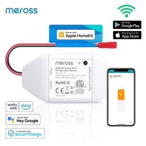 Bedien Meross HomeKit Smart WiFi Garagedeuropener, Werkt met Apple HomeKit, Siri, CarPlay, Alexa, Google Assistant en SmartThings