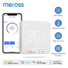 Controle Meross HomeKit WiFi Smart Thermostat voor elektrisch vloerverwarmingssysteem Touchscreen Werk met Siri Alexa Google Assistant