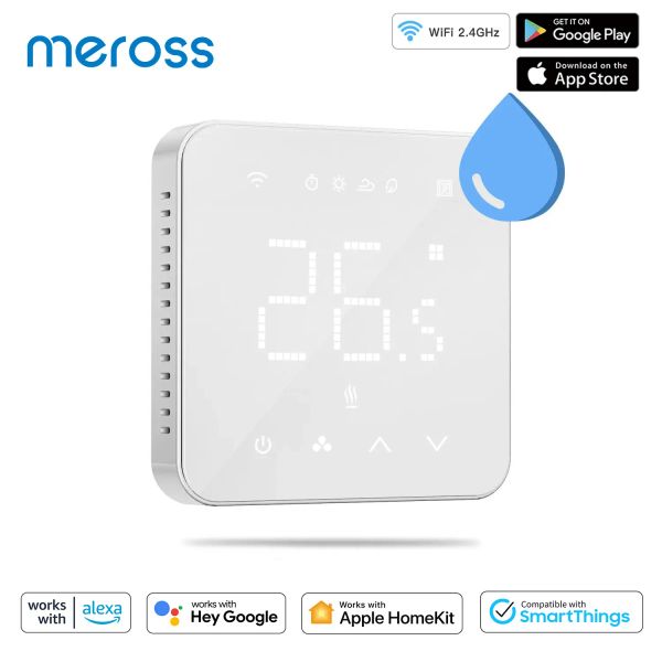 Contrôler le thermostat WiFi Smart Meross pour la température de la chaudière à eau / gaz à distance de télécommande avec Homekit Alexa Google Assistant