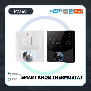 Contrôle MOES Thermostat à bouton intelligent, contrôleur de température de chauffage électrique pour chaudière à gaz WiFi, écran tactile LCD, Tuya,Alexa,Google